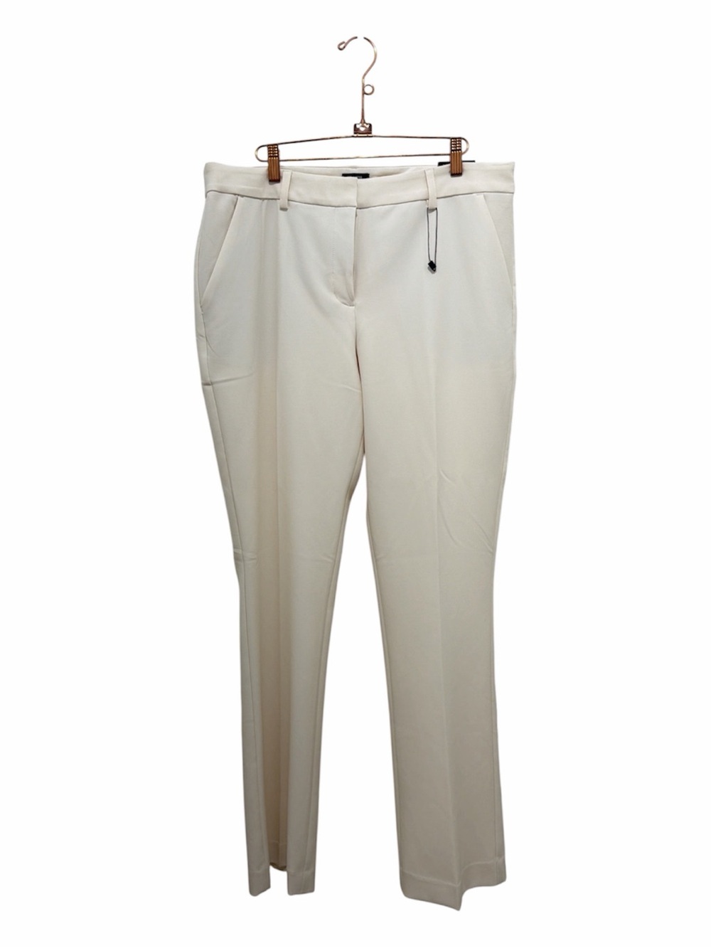 Express Women's Cream Tailored Pants Editor Boot Mud Rise